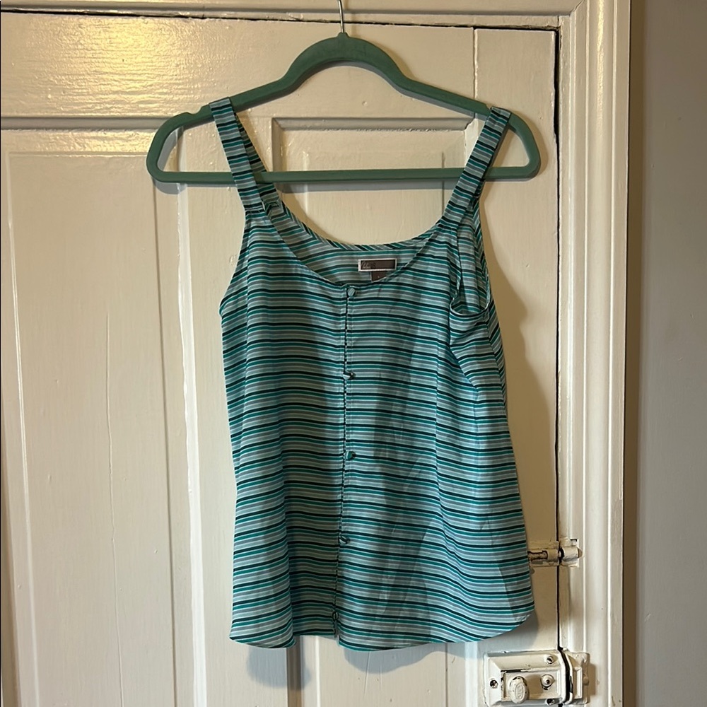 Striped Teal Sleeveless Top